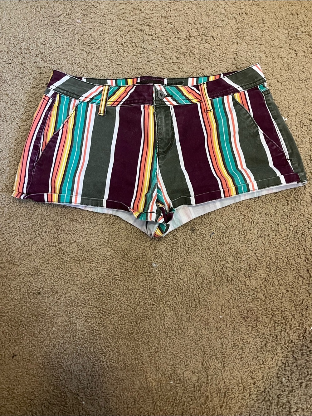 Arizona Jean Company Multicolor Striped Cotton Shorts